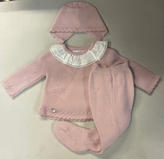 Martin Aranda Baby Girl 3PC Knit Outfit Set