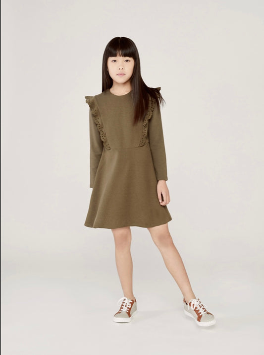 Chloe Milano LS Flounce Dress