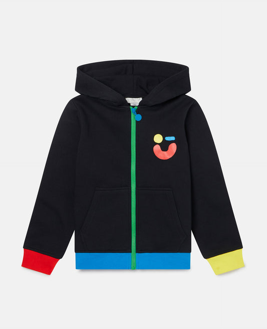 Stella McCartney Boys Zip Hoodie w/ Smiley Face