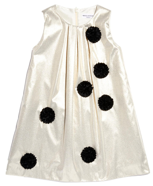 Sonia Rykiel Badia Sleeveless Taffeta Dress w/Pom Pom