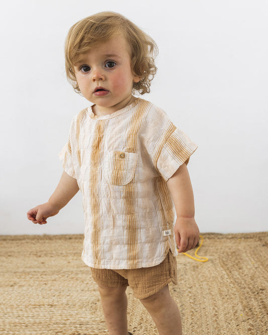 Buho Baby Striped Shirt & Shorts 2Pc Outfit