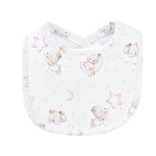 Baby Club Chic Sleep Tight Bear Bib (Pink and Blue Colors Available)