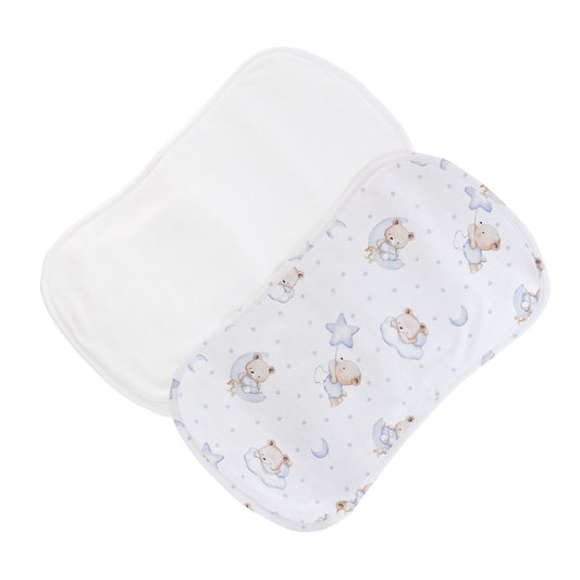 Baby Club Chic Sleep Tight Bear Burp Cloth Set (Pink and Blue Colors Available)