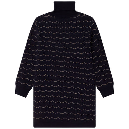 Chloe LS Turtleneck Dress w/ Embroidered Scallops