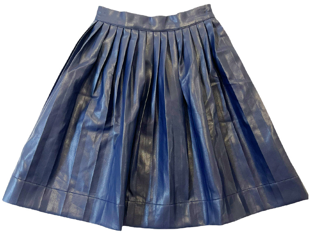 Meme Apparel Pleated Faux Leather Skirt