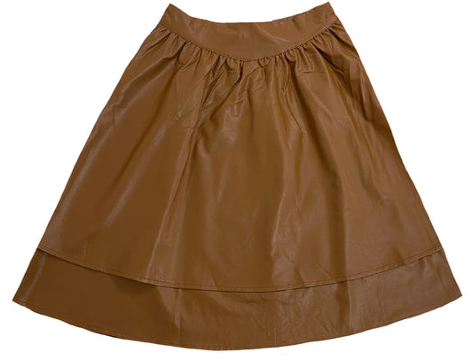 Meme Apparel Faux Tiered Leather Skirt