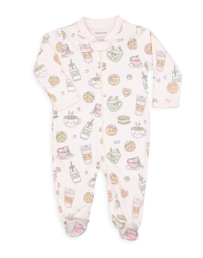 Noomie Milk & Cookies Zipper Footie