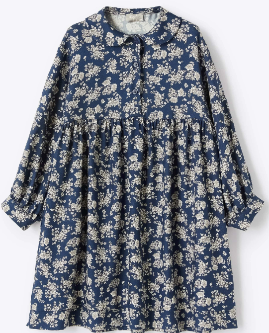 Il Gufo Floral Dress w/ Gathered Waist