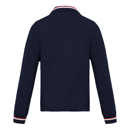 Moncler Long Sleeve Flag Stripe Polo