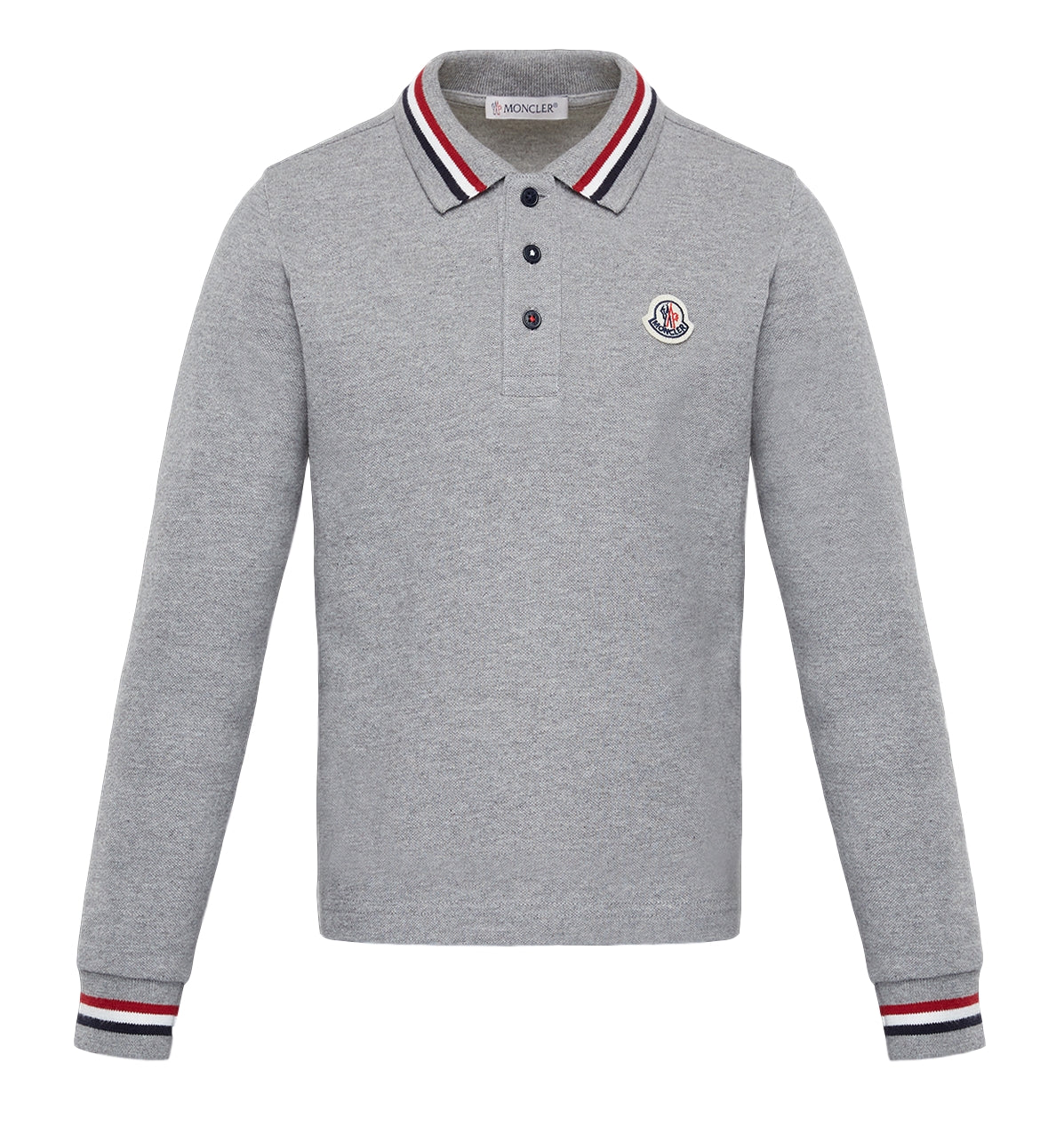 Moncler Long Sleeve Flag Stripe Polo