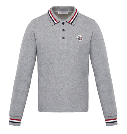Moncler Long Sleeve Flag Stripe Polo