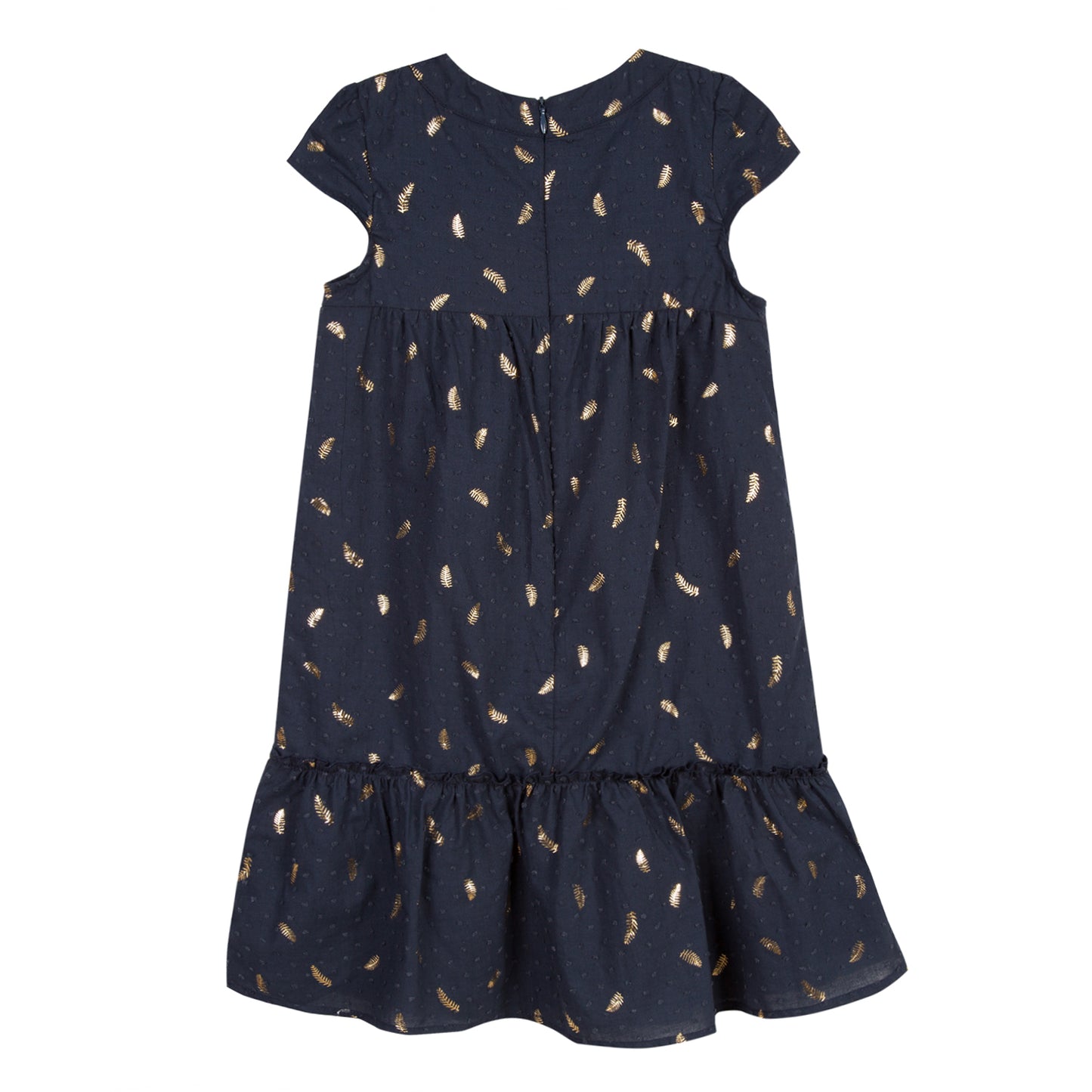 Lili Gaufrette Gopal Gold Leaves Print Dress