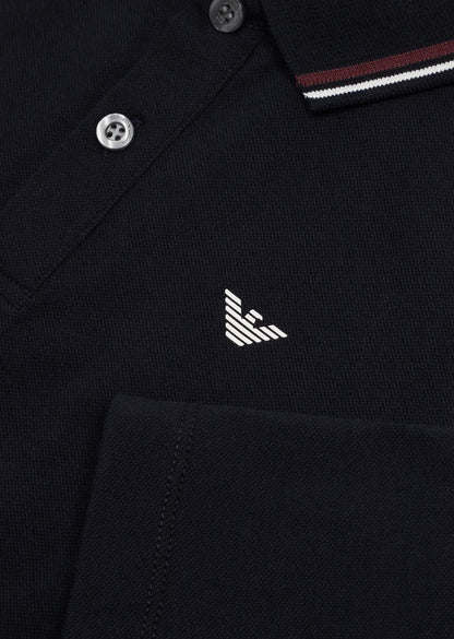 Armani Junior  Long Sleeve Pique Polo