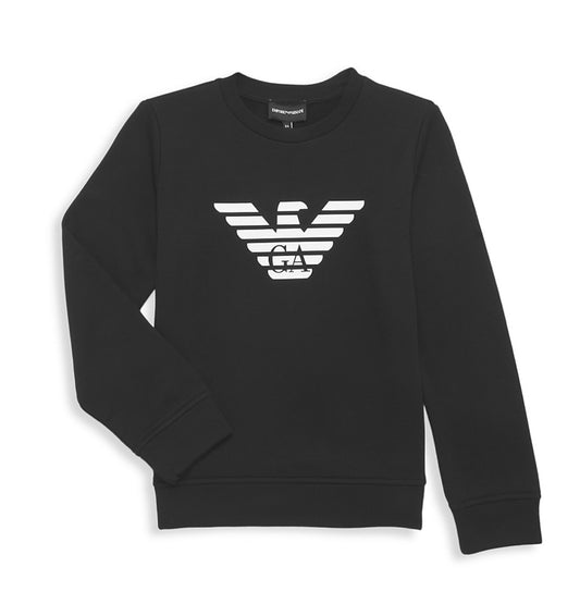 Armani Junior Crewneck Sweatshirt with Eagle Logo