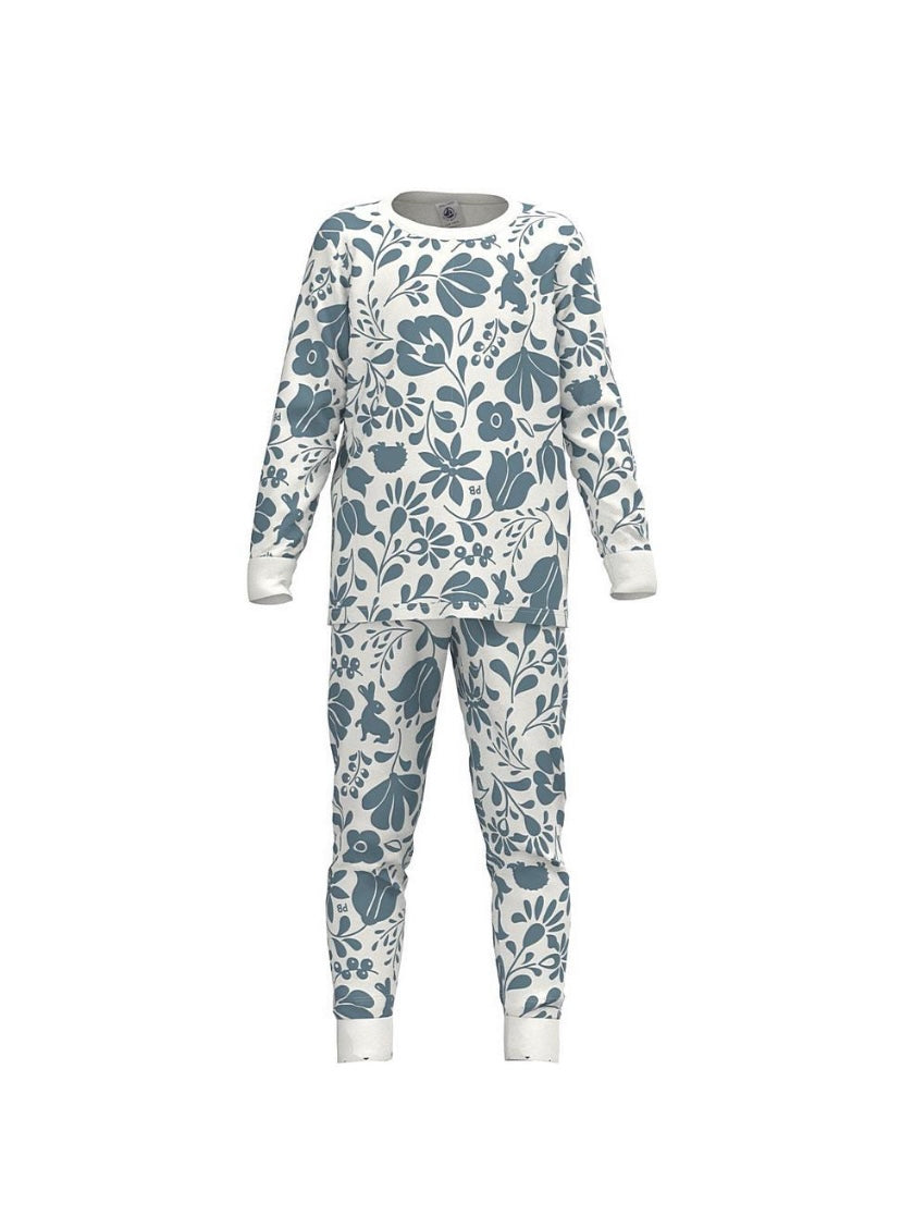 Petit Bateau Girls Long Sleeve Floral Loungewear