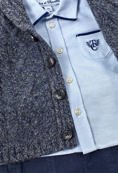 Tartine Long Sleeve Shirt w Collar Trim