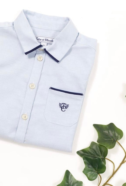 Tartine Long Sleeve Shirt w Collar Trim