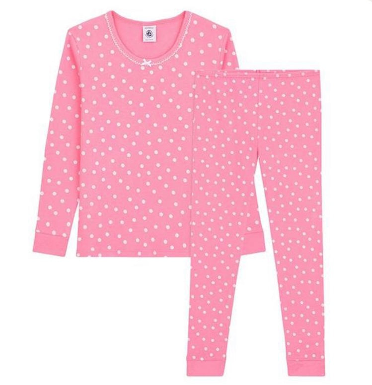 Petit Bateau Girls Tribune Polka Dot Pajamas