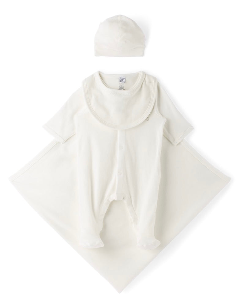 Petit Bateau Canova 4 PC Footie and Blanket Set