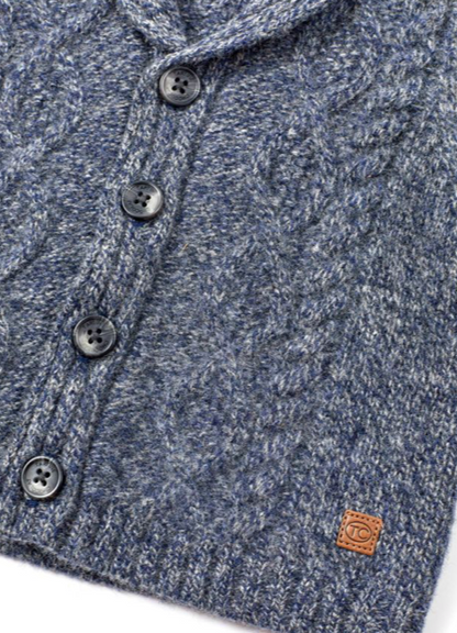 Tartine et Chocolat Boys Shawl Neck Button Down Sweater