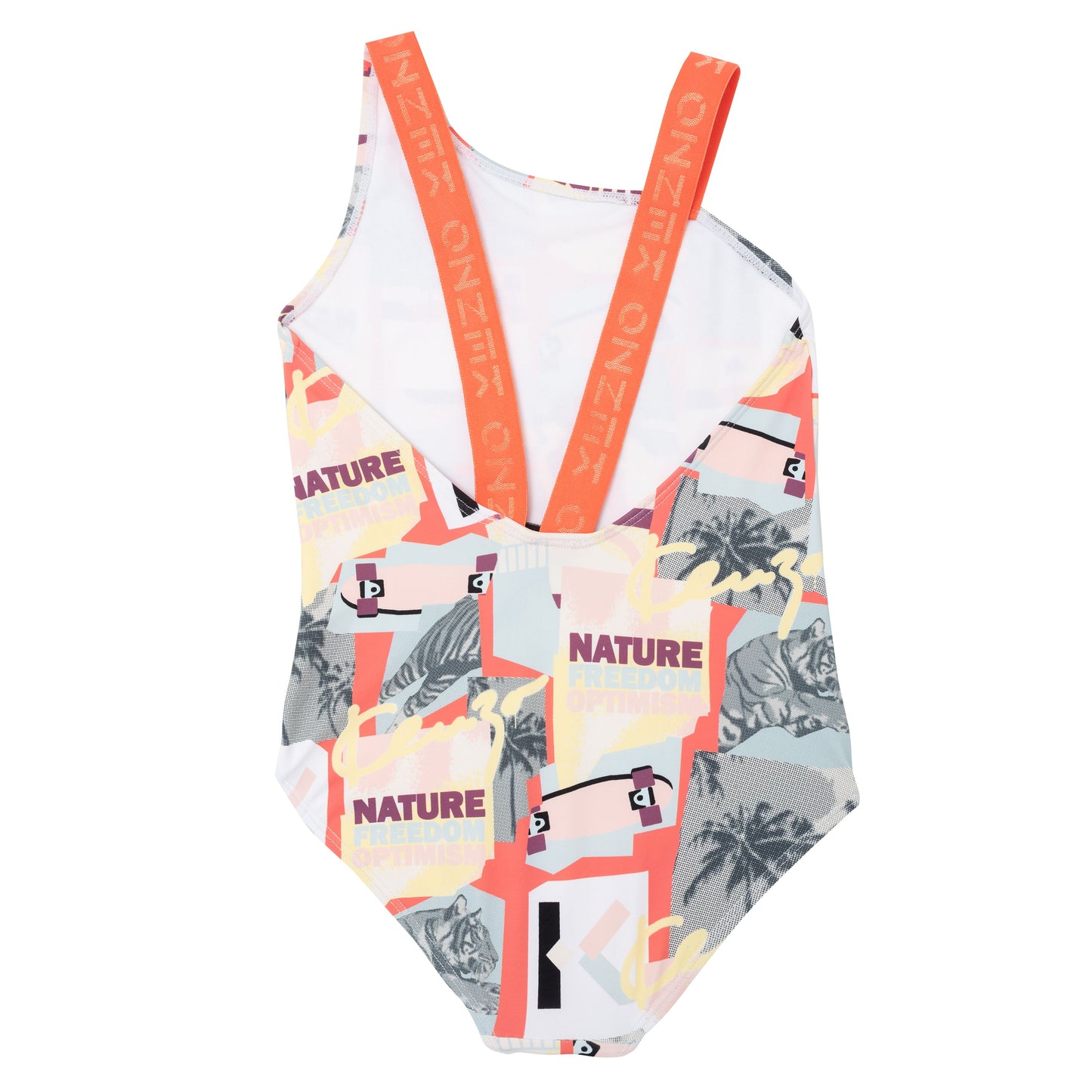 Kenzo Girls Asymmetrical Strap Urban Swimsuit
