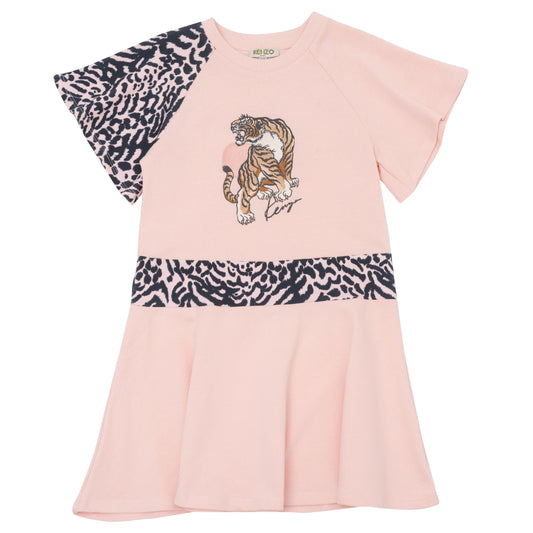 Kenzo Girls Tiger Printed Sleeve Dress