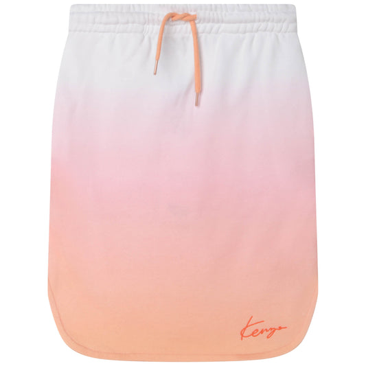 Kenzo Long Gradient Print Skirt w/ Bottom Embroidered Logo