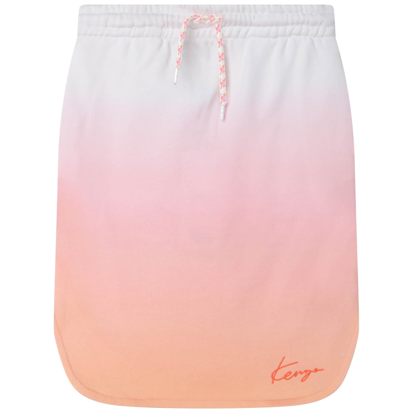 Kenzo Long Gradient Print Skirt w/ Bottom Embroidered Logo