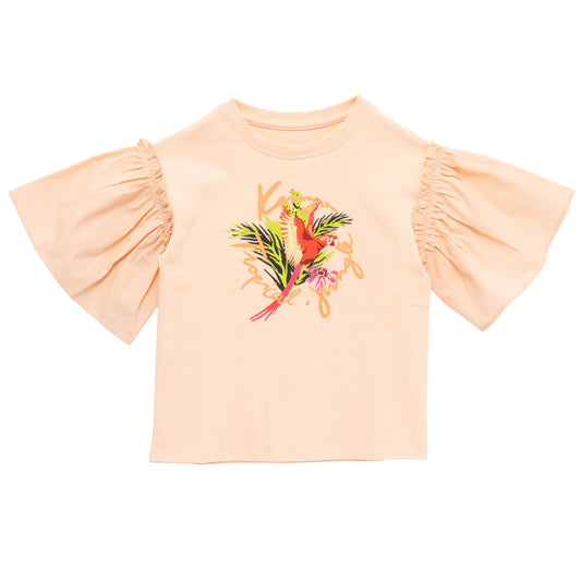 Kenzo Girls Poplin Sleeve T-Shirt