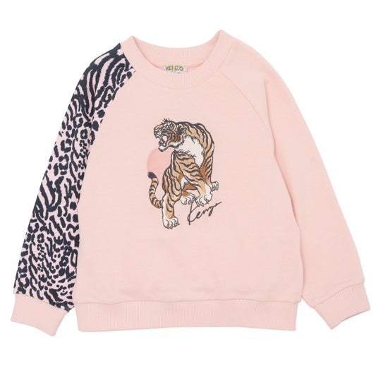 Kenzo Girls Leopard Sleeve Sweatshirt