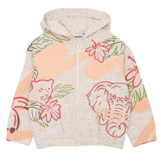 Kenzo Girls Iconic Print Zip Hoodie