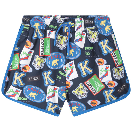 Kenzo Multi-Logo Print Swim Shorts