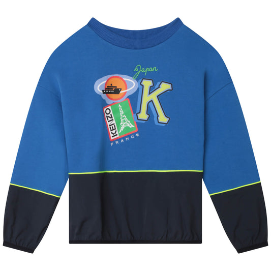 Kenzo Two Tone LS Sweatshirt w/ 'K' Graphic