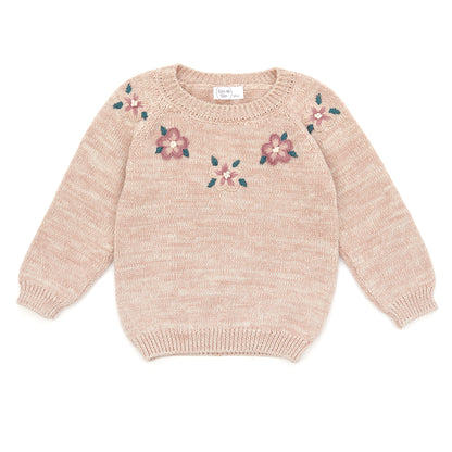 Tun Tun  Baby Embroidered Flower Sweater Set