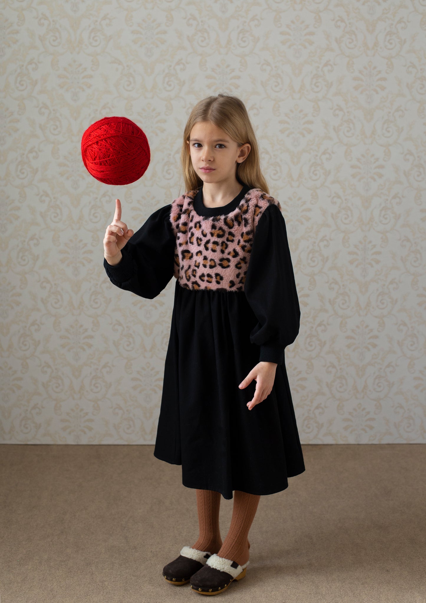 Popelin Leopard Yoke Dress