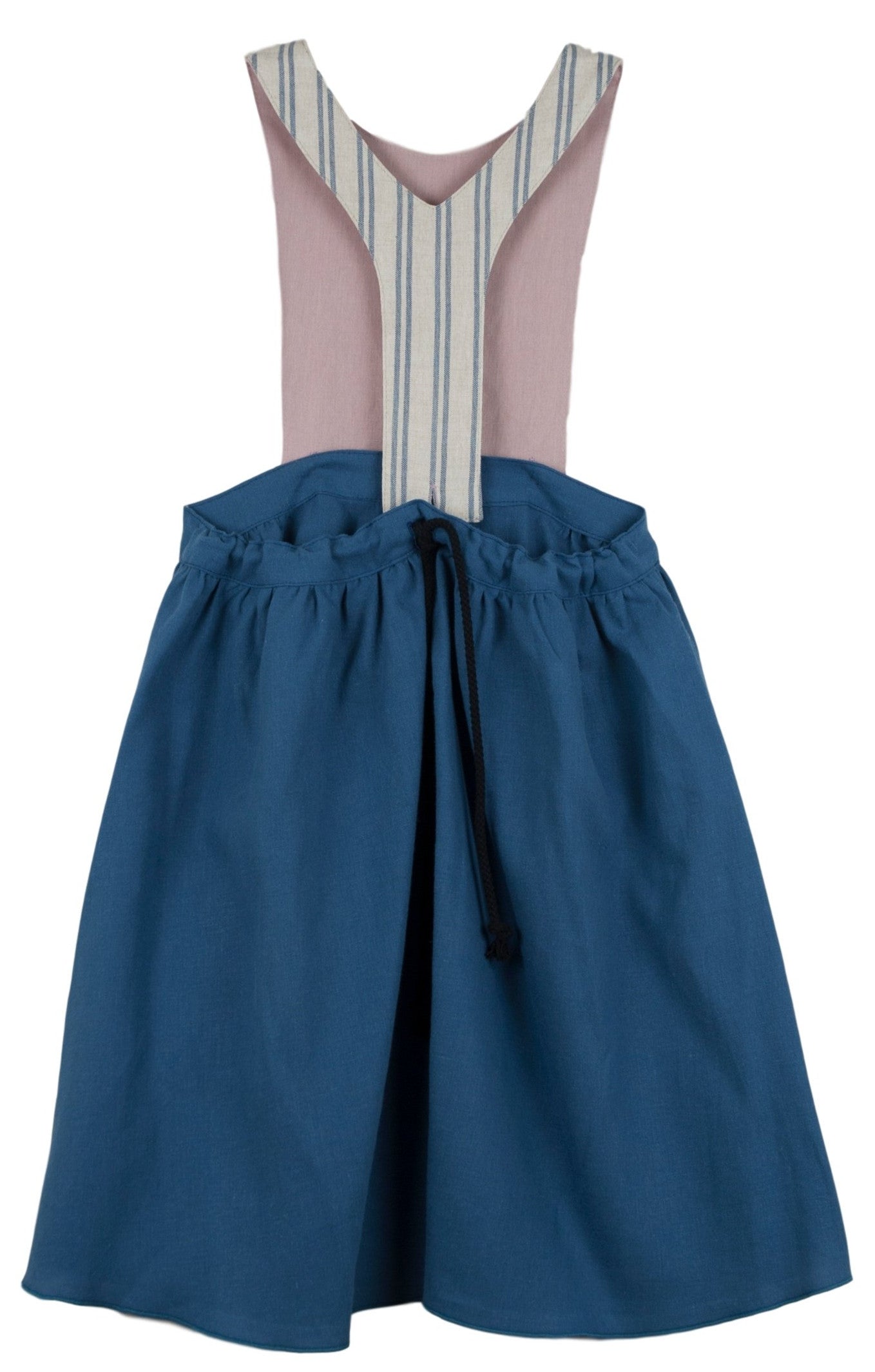 popelin stone dress with knitted bib Popelin Off-white Dress with embroidered Bib Collar