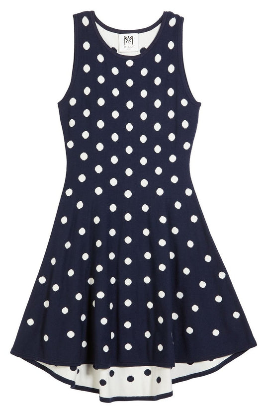 Milly Minis Polka Dot Jacquard Dress