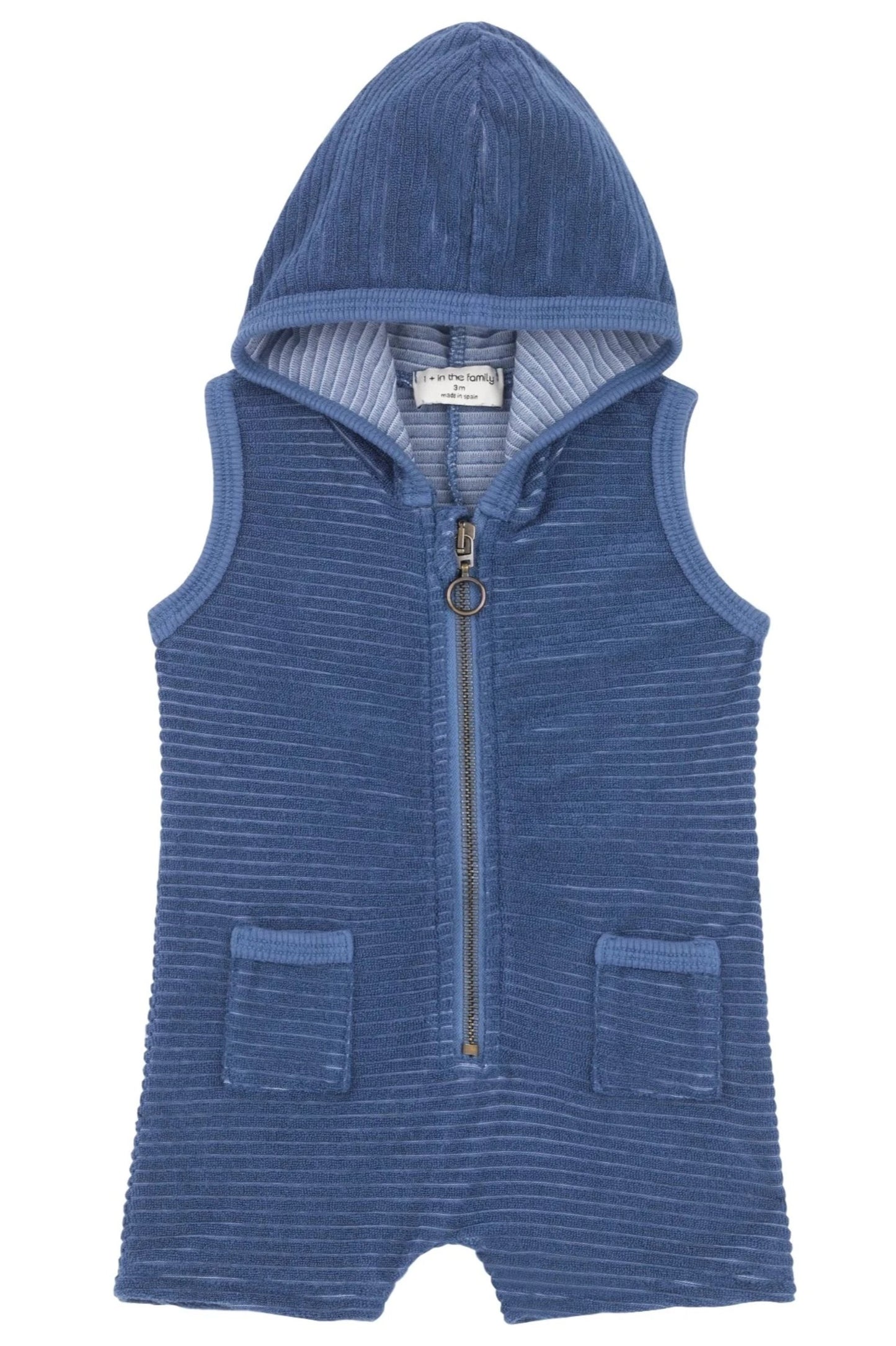 One + In the Family Baby Boy Nuoro Hooded Romper
