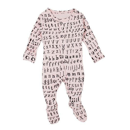 L'Oved Baby OR444LTR Letters Organic Footed Overall