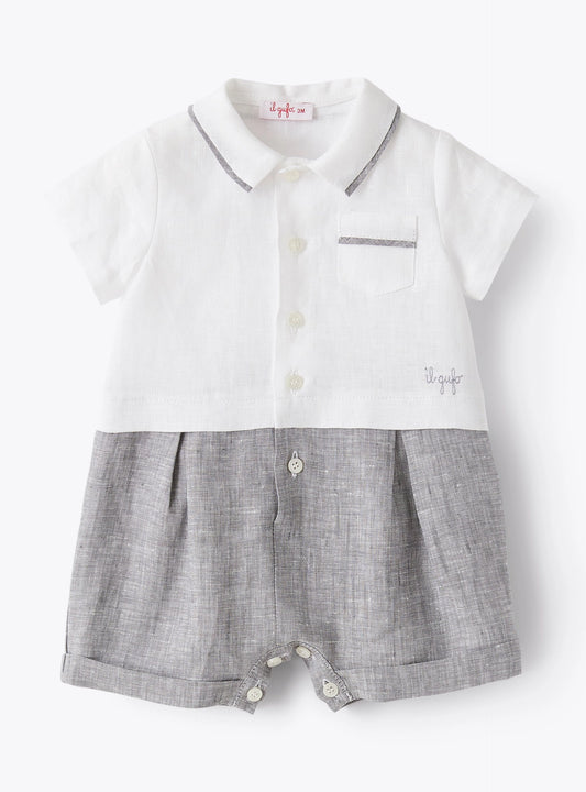 Il Gufo Baby Boys Collar Romper