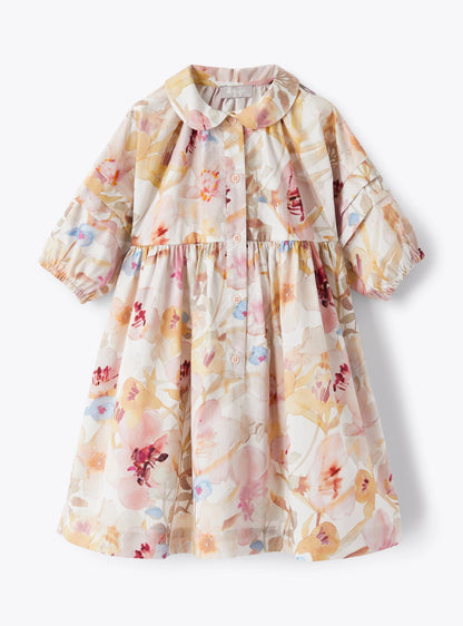 Il Gufo SS Collared Pastel Dress