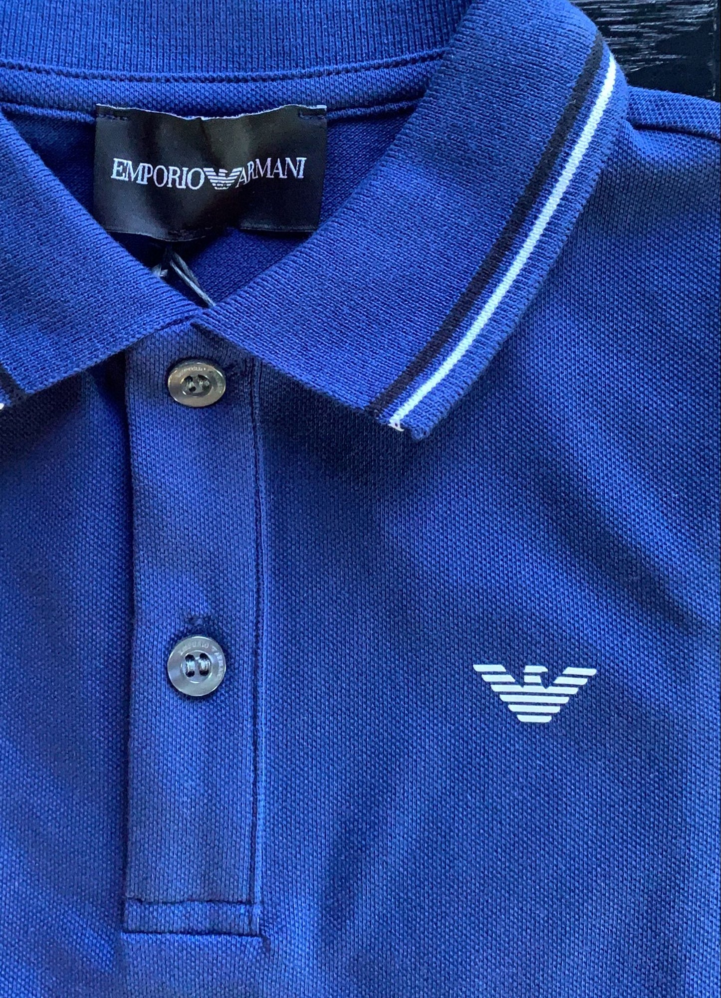 Armani Junior Long Sleeve Pique  Polo