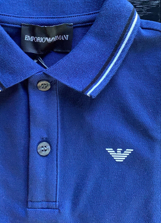 Armani Junior Long Sleeve Pique  Polo
