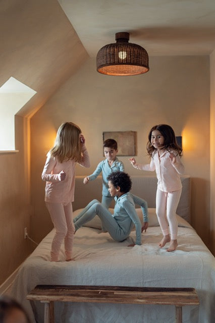 Coco Blanc Cotton Grandpa Pajama w/ Piping
