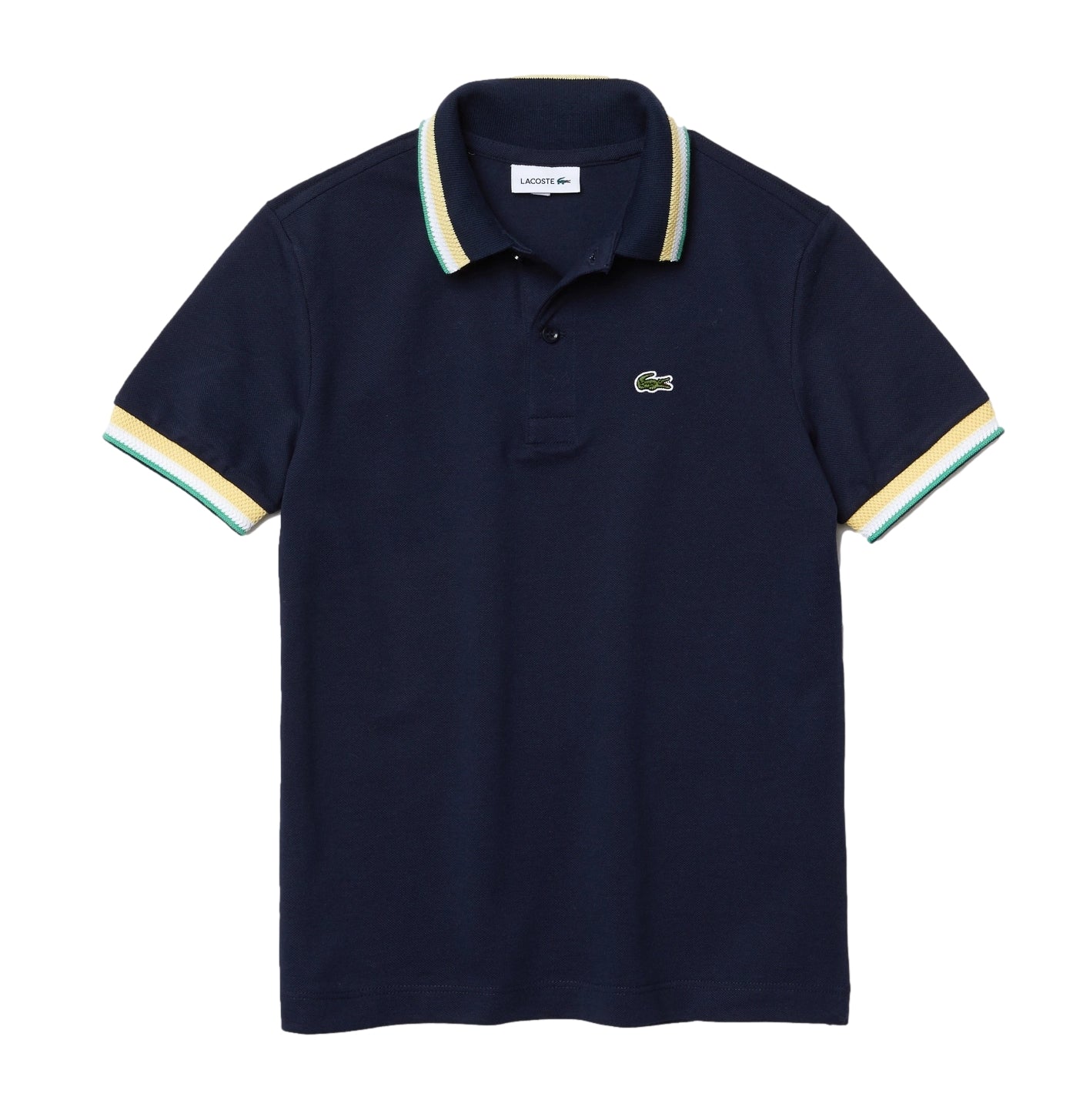 Lacoste Stripe  Detail Cotton Polo Shirt