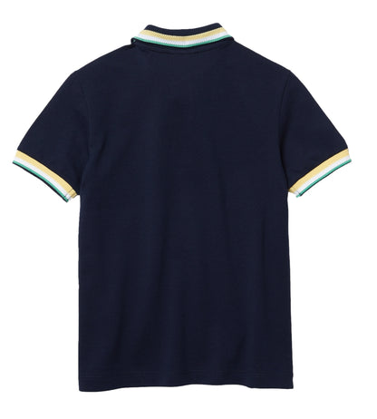 Lacoste Stripe  Detail Cotton Polo Shirt