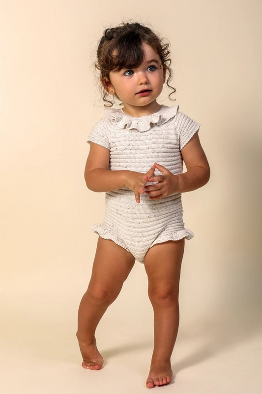 Nueces Stripes Baby Romper & Hat Set
