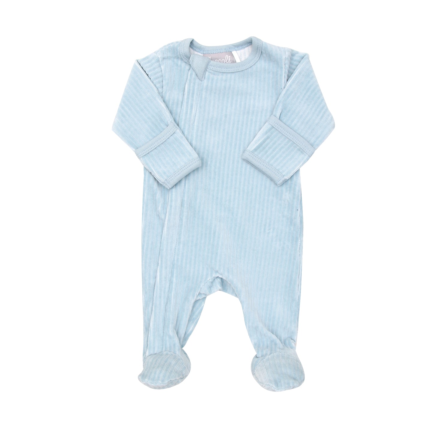 Coccoli 3 Pc Micro Cord Velour Zip Footie Set