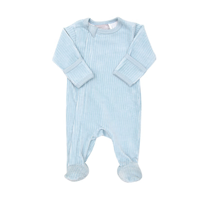 Coccoli 3 Pc Micro Cord Velour Zip Footie Set
