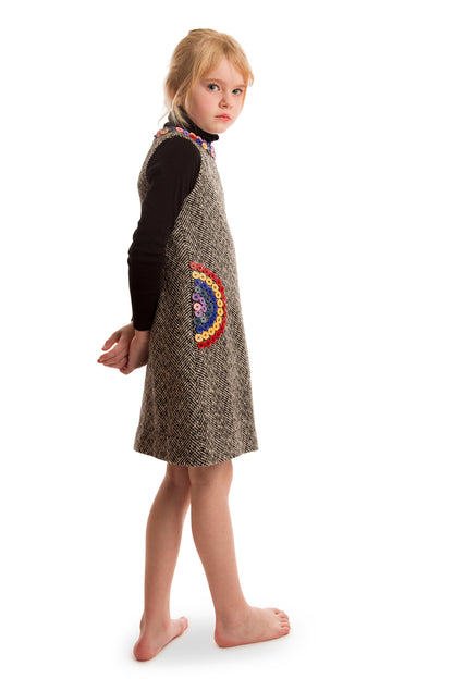 Paisley Rainbow Button Dress